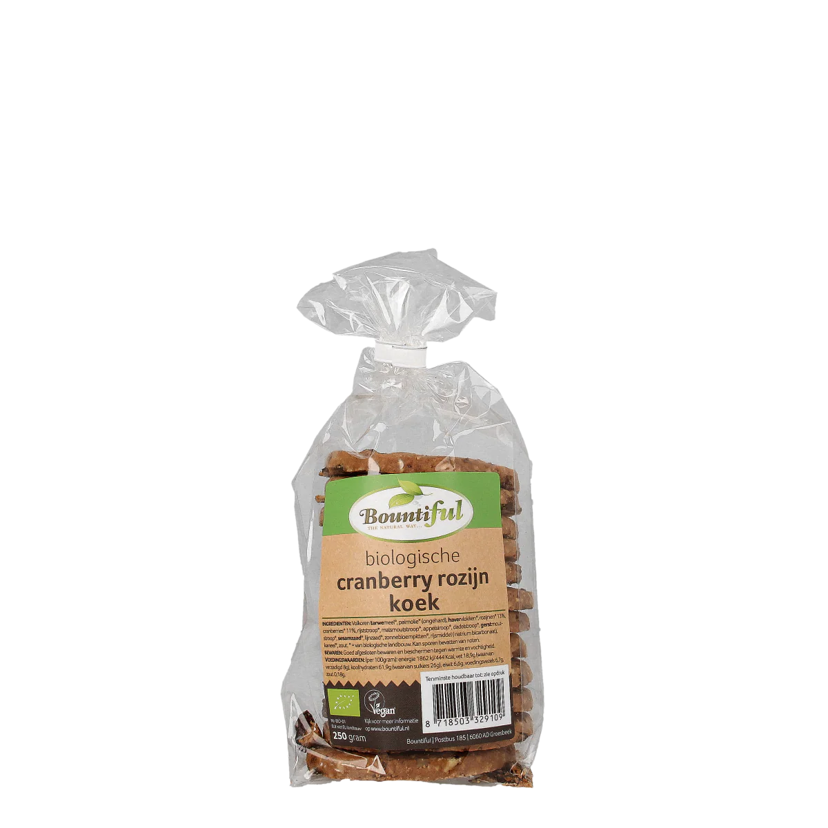 Bountiful Cranberry rozijnkoek bio 250.00 Gram