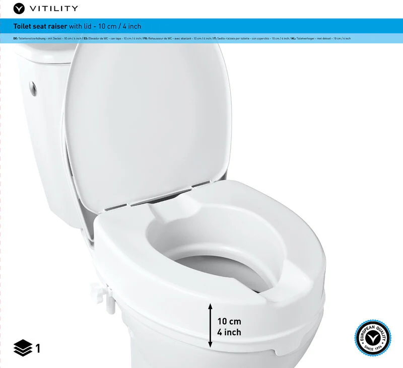 Vitility Toiletverhoger met deksel  1.00 Stuks