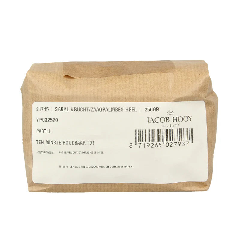 Jacob Hooy Sabal vruchten/zaagpalmbes 250 Gram