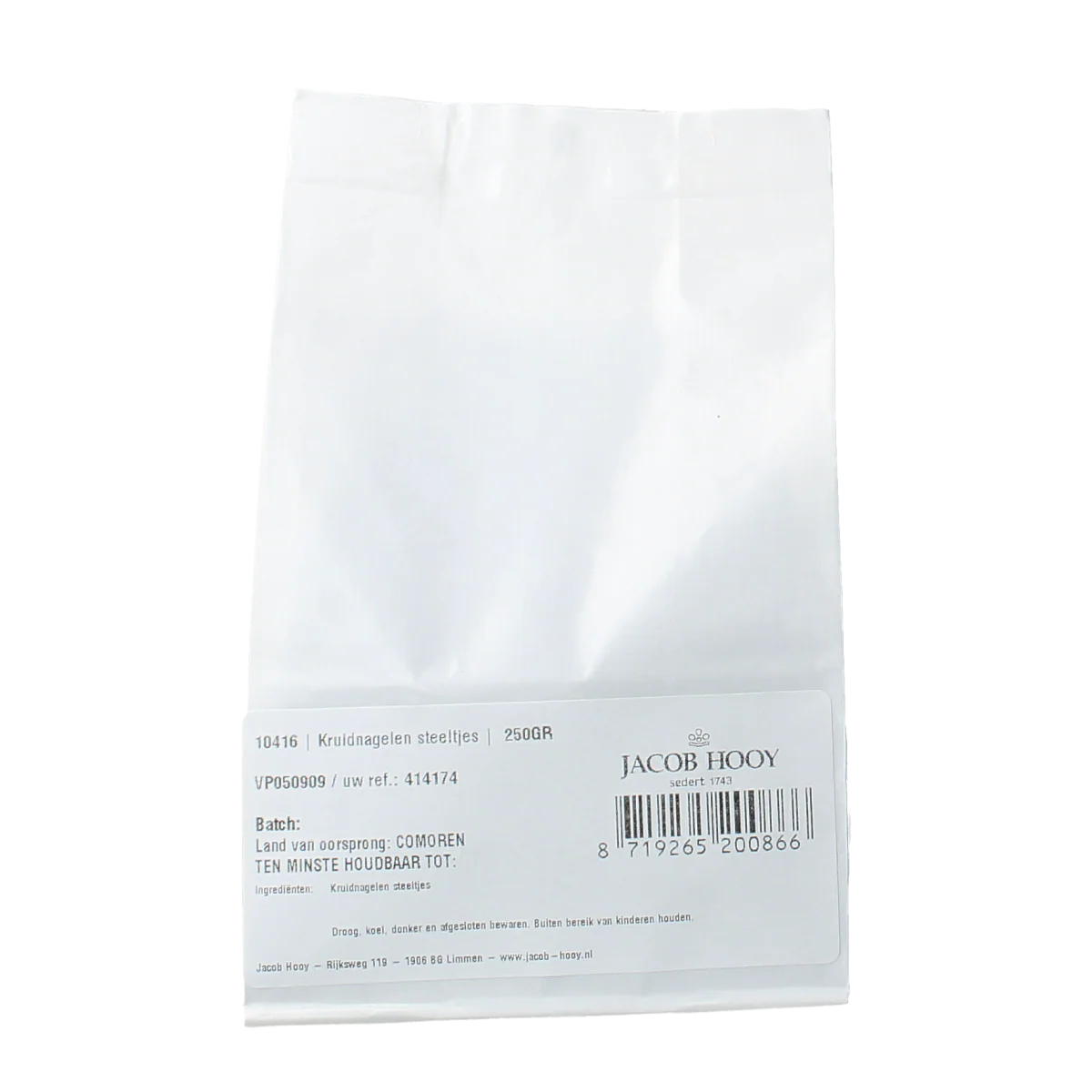 Jacob Hooy Kruidnagel steeltjes 250.00 Gram