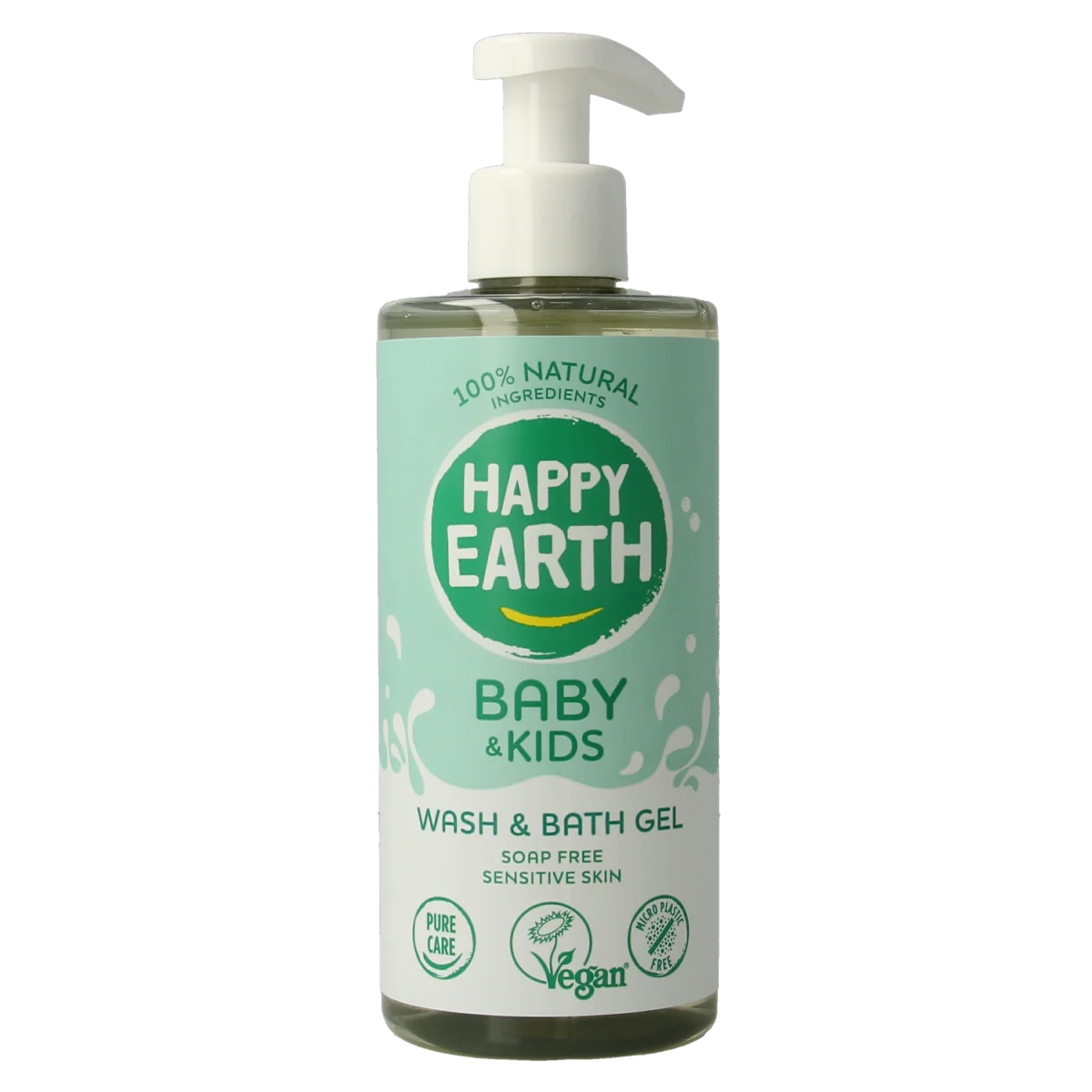 Happy Earth Was & badgel zeepvrij baby & kids 300.00 Milliliter