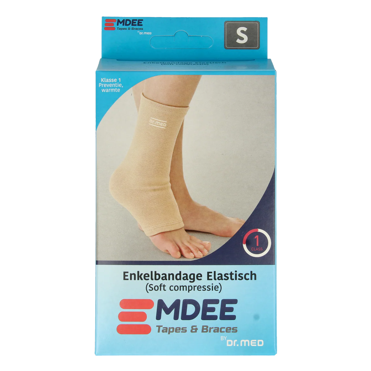 Emdee Elastic support enkel maat S huidskleur 1.00 Stuks