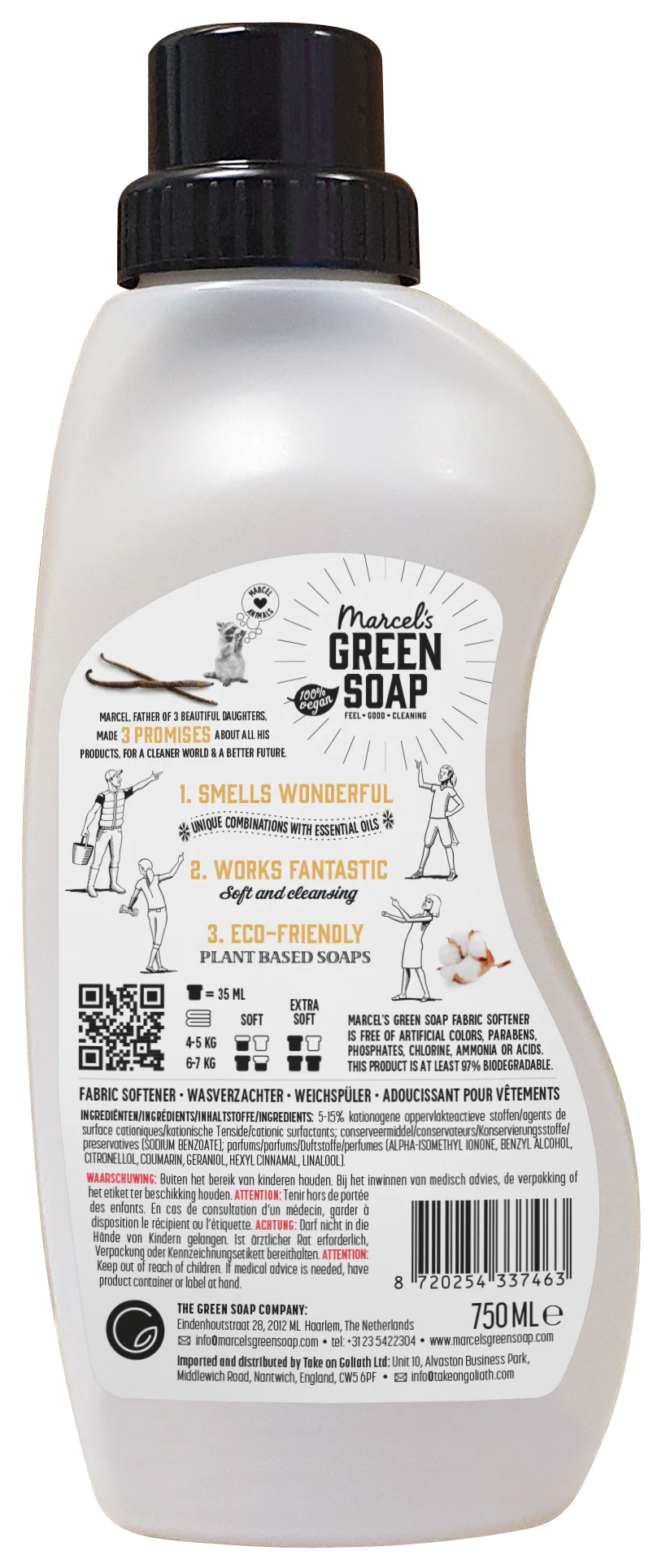 Marcel’s Green Soap Wasverzachter vanille & katoen 750.00 Milliliter
