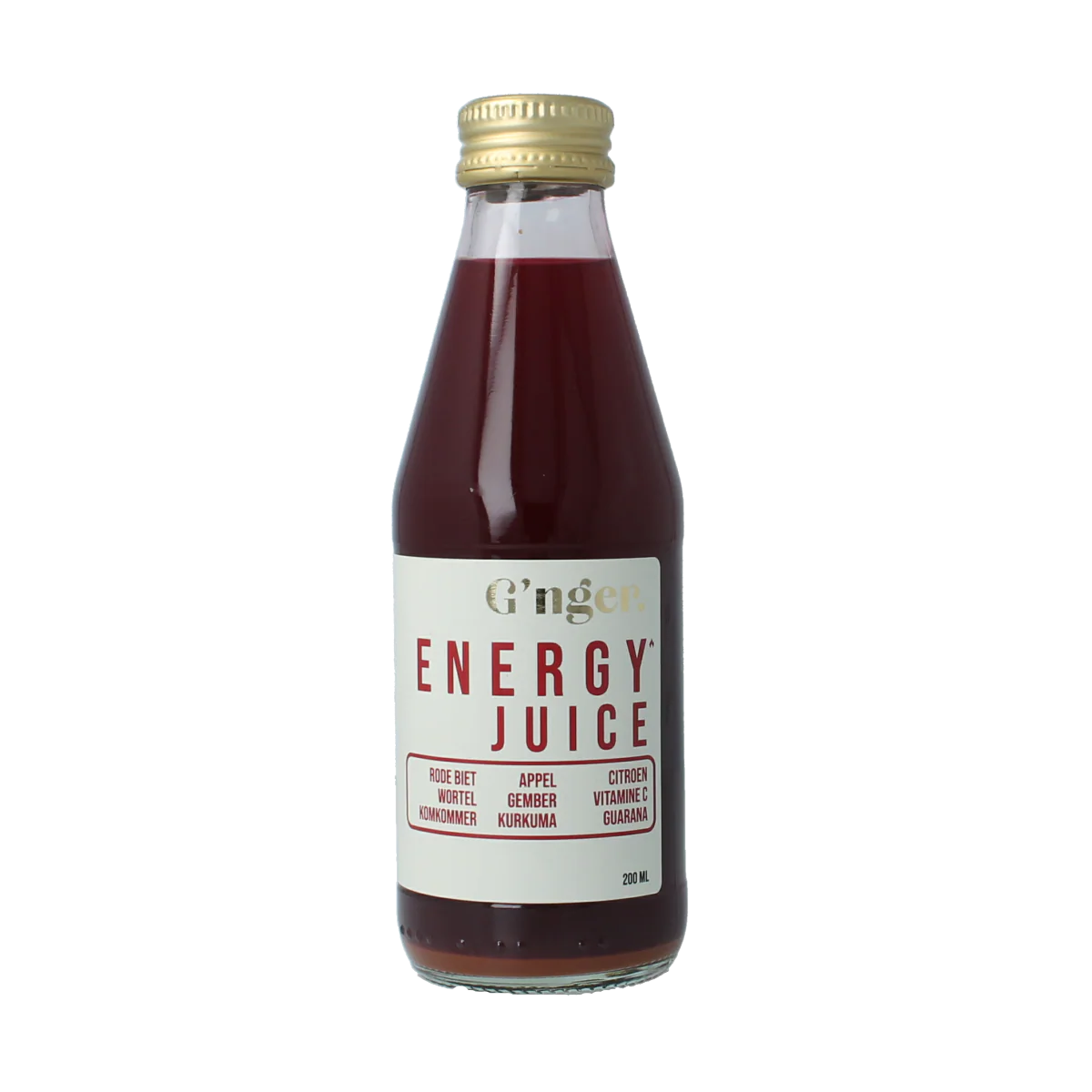 G’nger Energy groentesap 75% groente en guarana 200.00 Milliliter