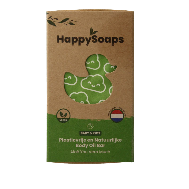 Happysoaps Baby & kids body oil bar aloe you very much 60 Gram