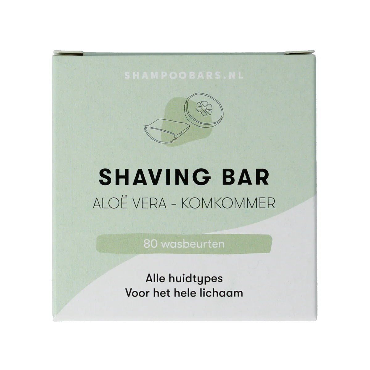Shampoobars Shaving bar aloe vera & komkommer 60.00 Gram