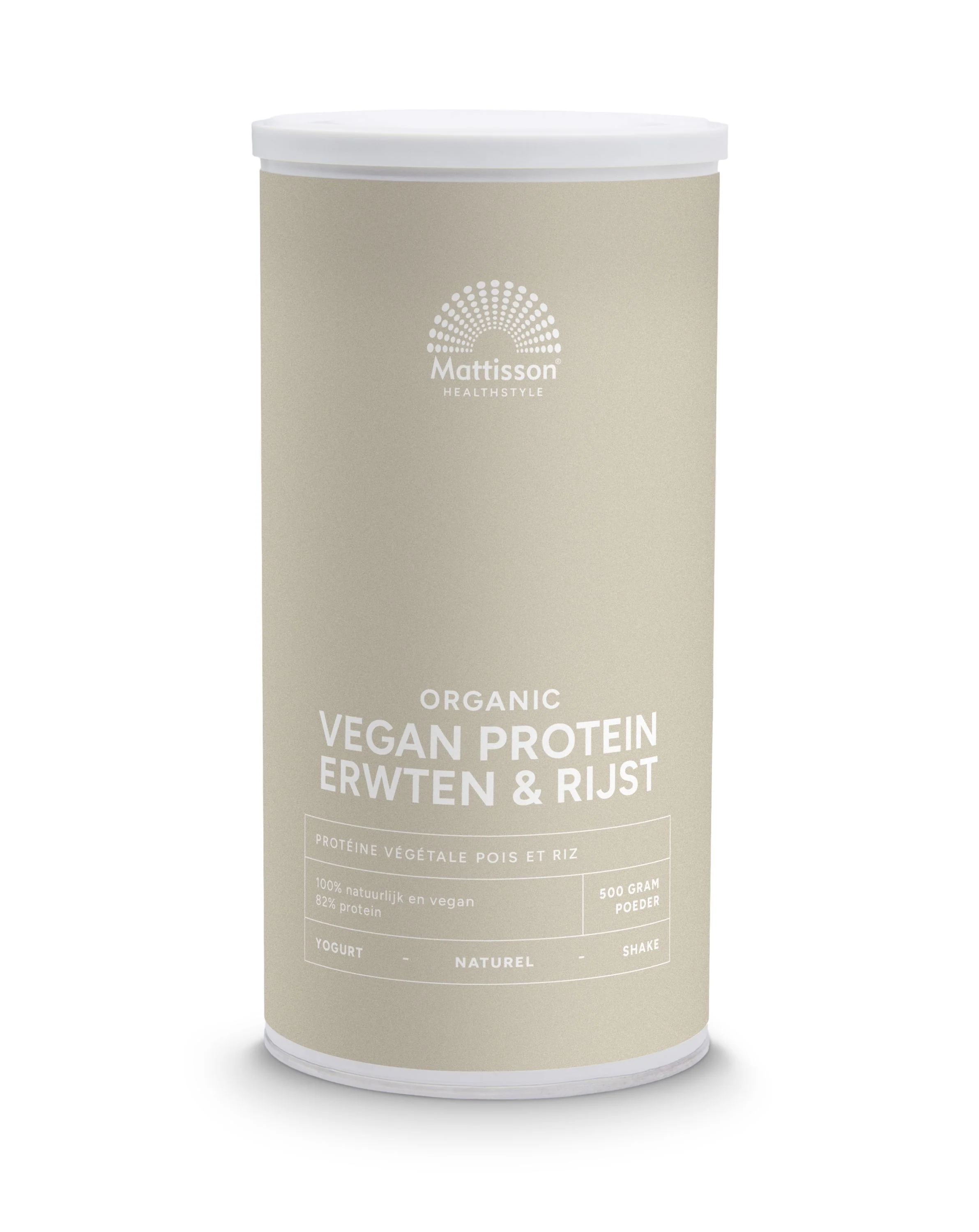 Mattisson Vegan protein erwten & rijst naturel bio 500.00 Gram