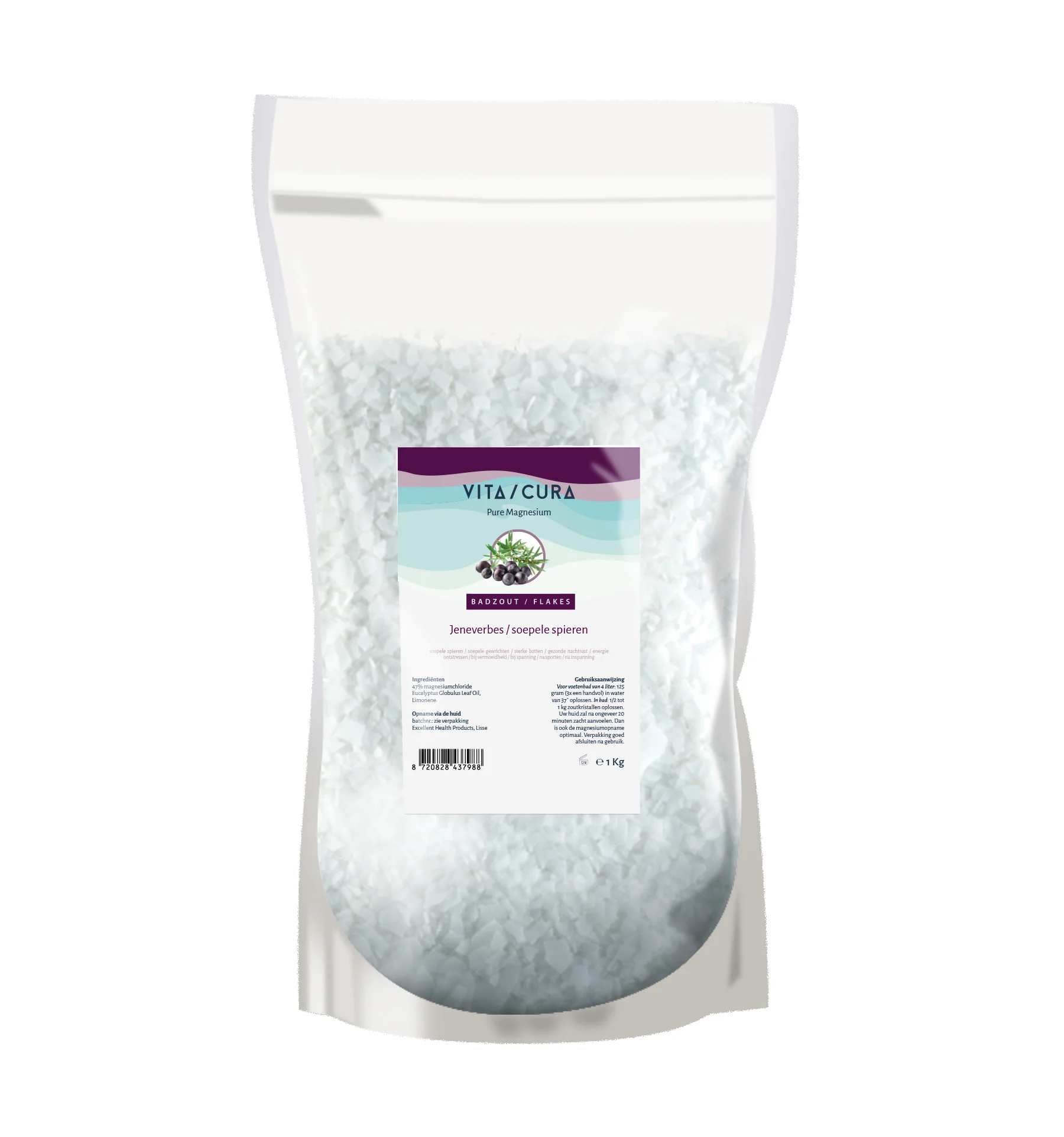 Vitacura Magnesium zout flakes jeneverbes 1.00 Kilogram