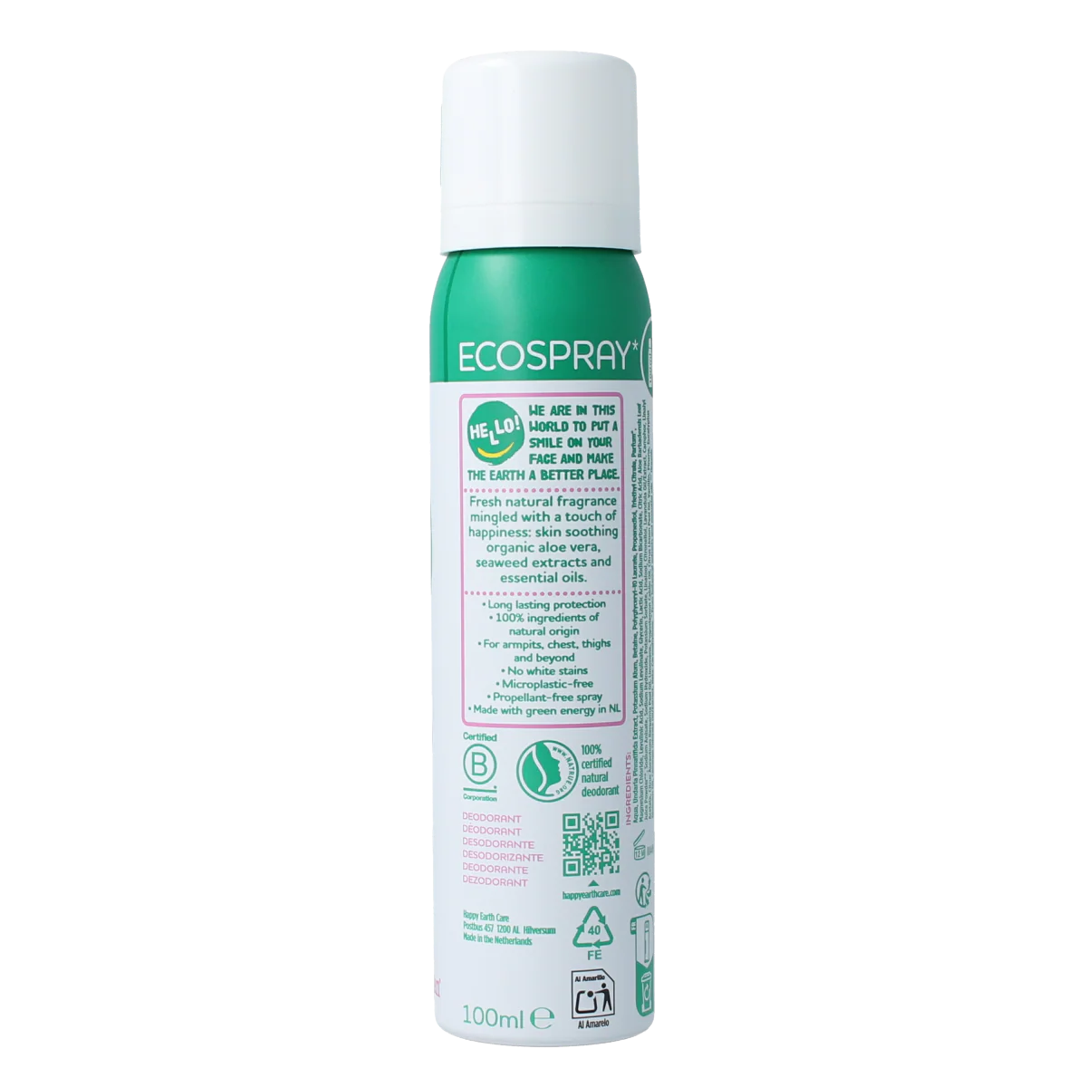 Happy Earth Deodorant bodyspray lavender ylang 100.00 Milliliter