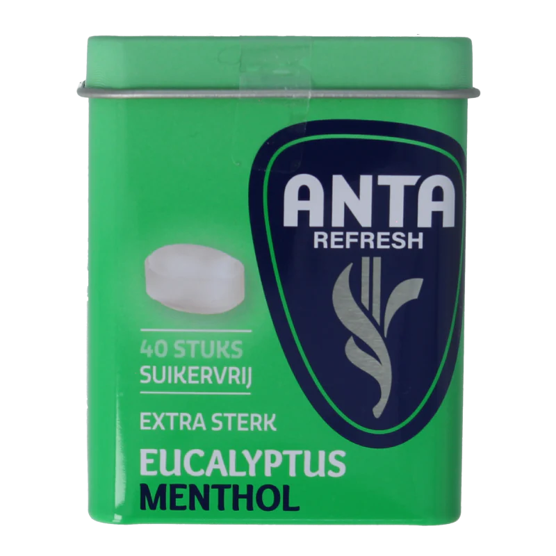 Anta Refresh eucalyptus menthol extra sterk suikervrij 72 Gram