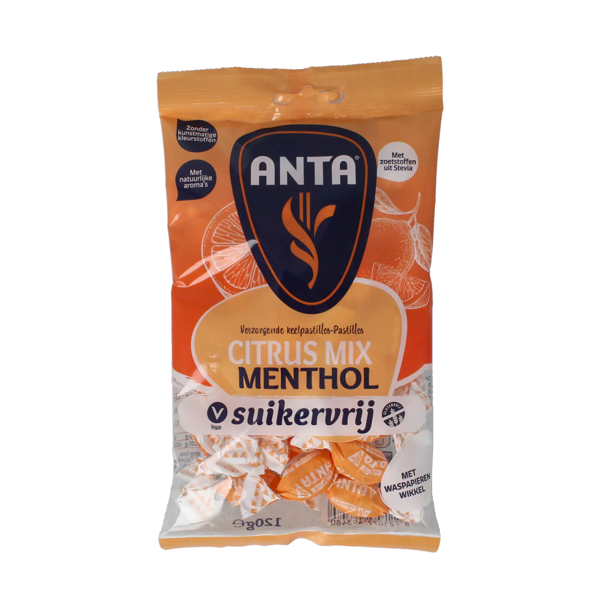 Anta Citrusmix menthol suikervrij 120.00 Gram