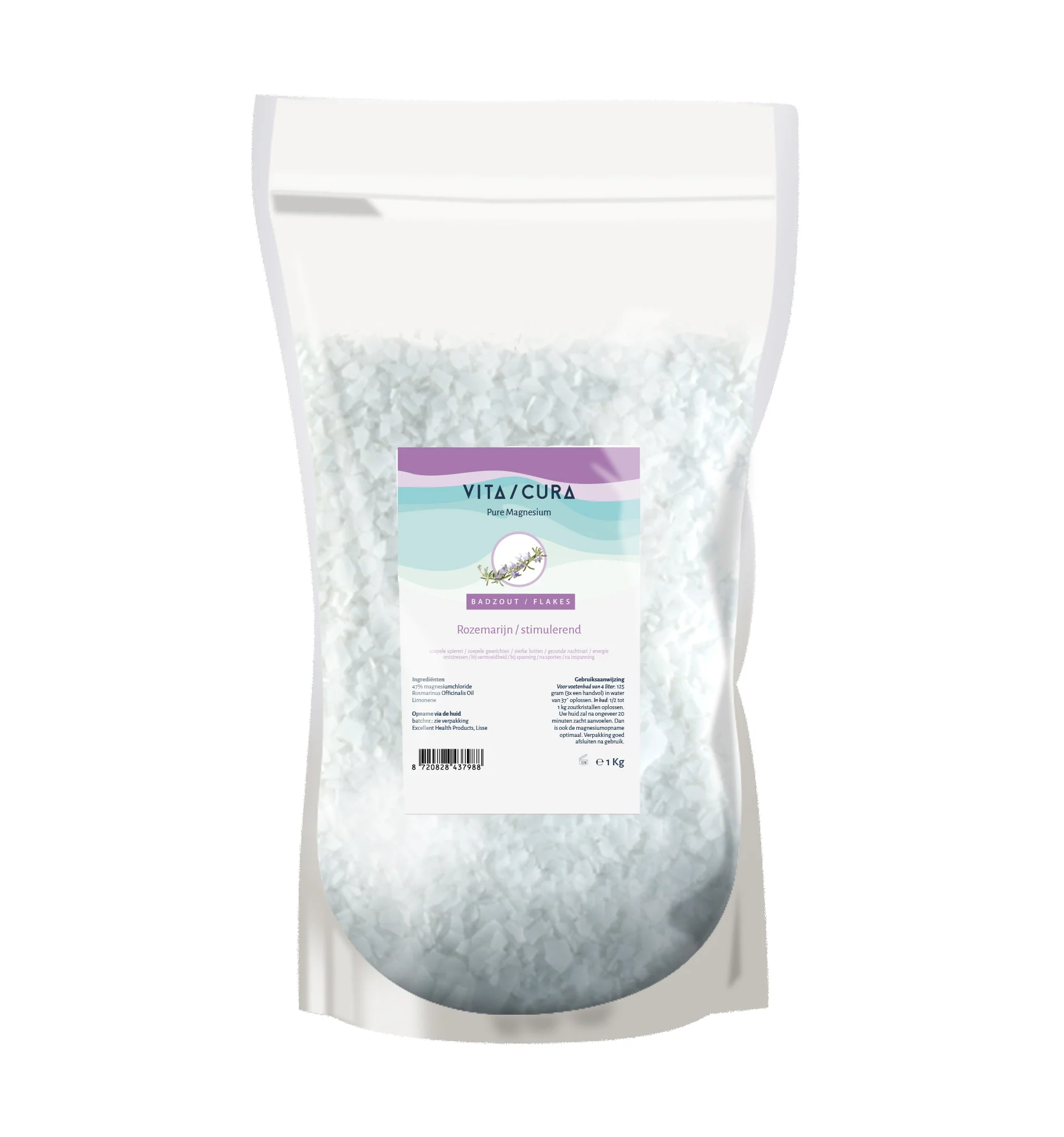 Vitacura Magnesium zout flakes rozemarijn 1.00 Kilogram