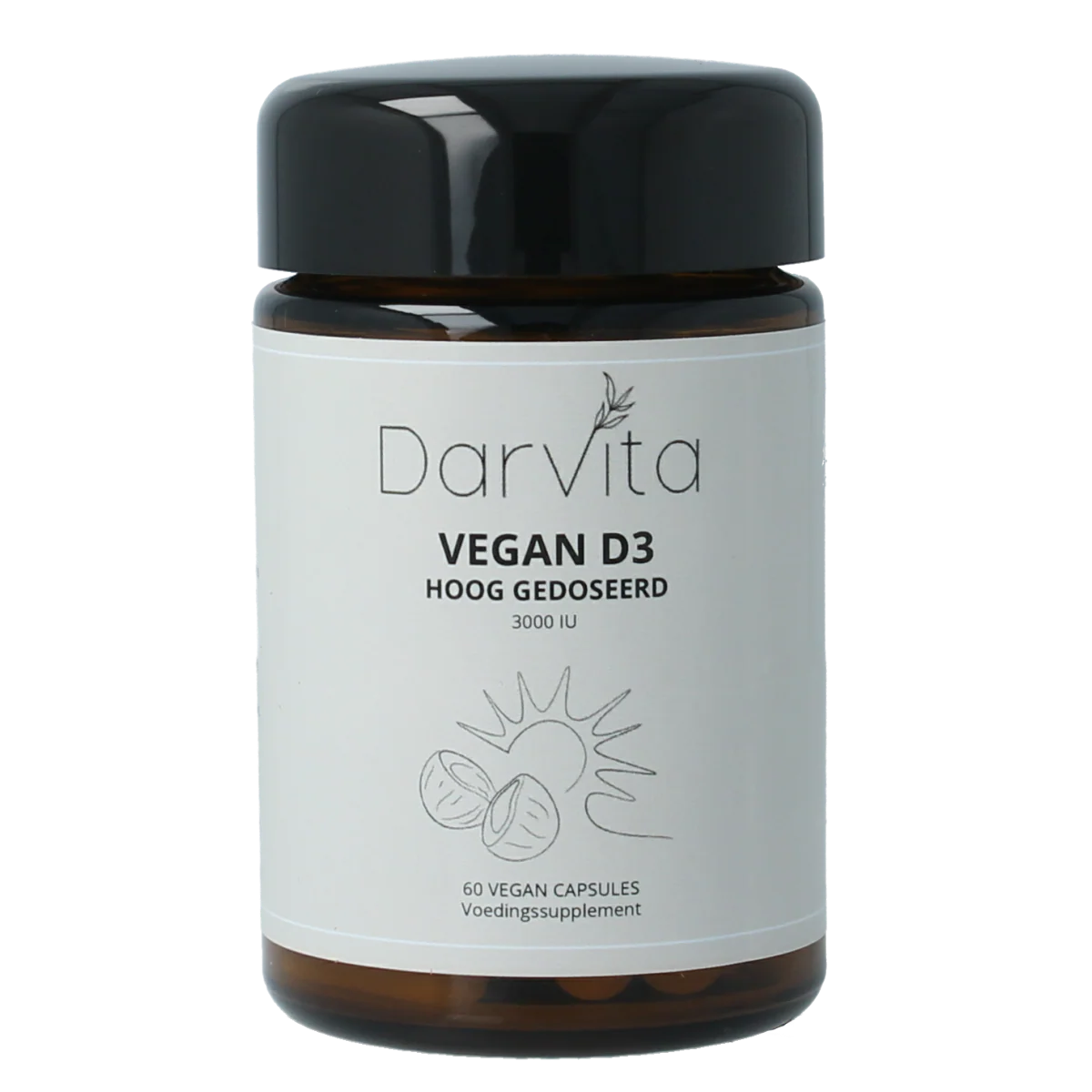 Darvita D3 3000 IU MCT-poeder (kokos) 60.00 Vegetarische capsules