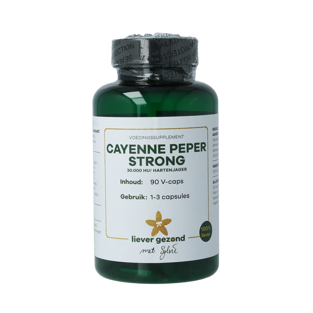 Liever Gezond Cayenne peper strong hartenjager 90.00 Vegetarische capsules