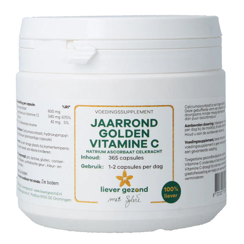 Liever Gezond Vitamine C jaarrond 365 Capsules