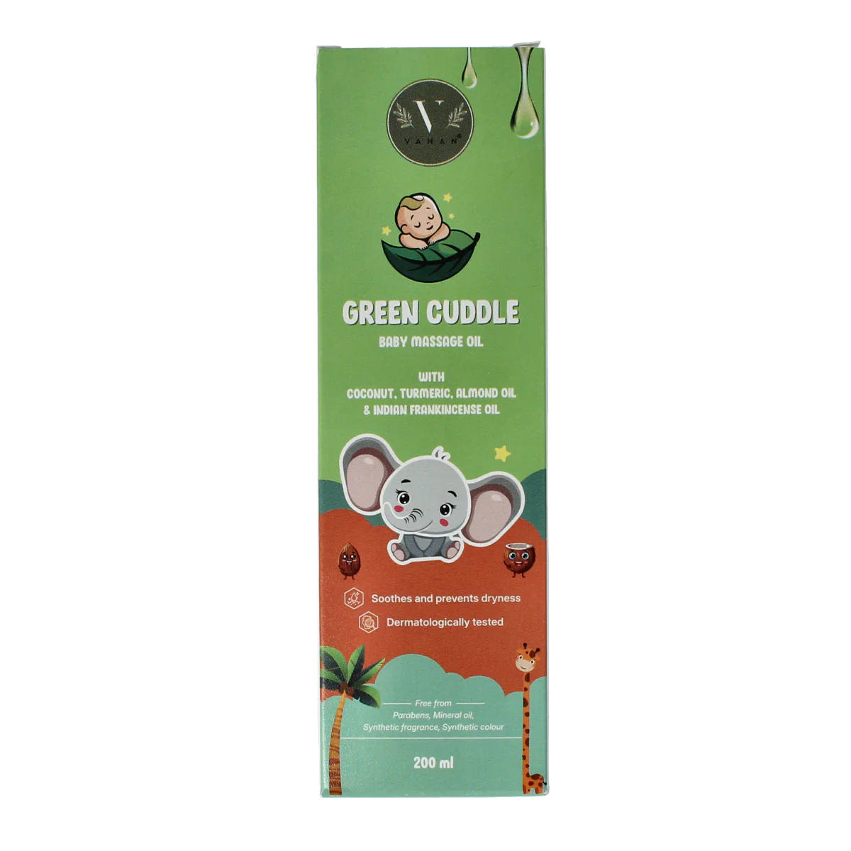 Vanan Green cuddle baby massageolie 200.00 Milliliter