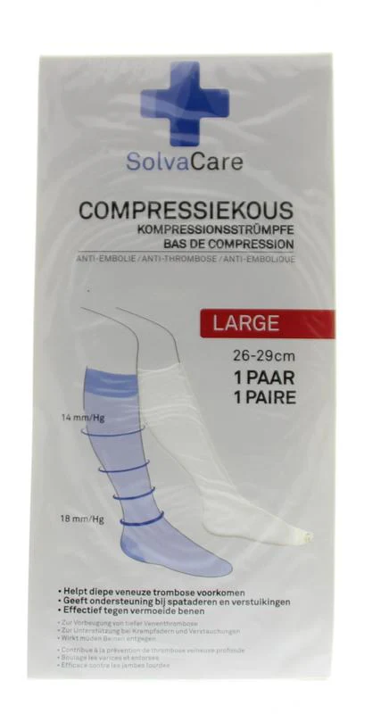 Solvacare Compressiekous wit L 26 – 29 cm 1.00 Paar