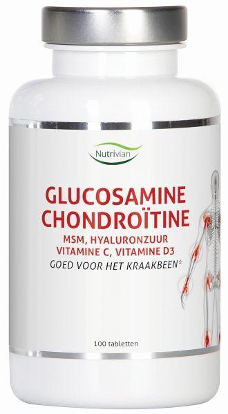 Nutrivian Glucosamine chondoitine MSM hyaluron vit D3/C 100.00 Tabletten