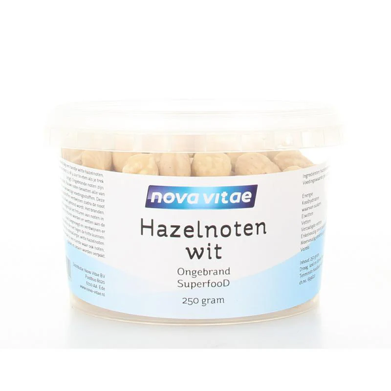 Nova Vitae Hazelnoten wit ongebrand raw 250.00 Gram
