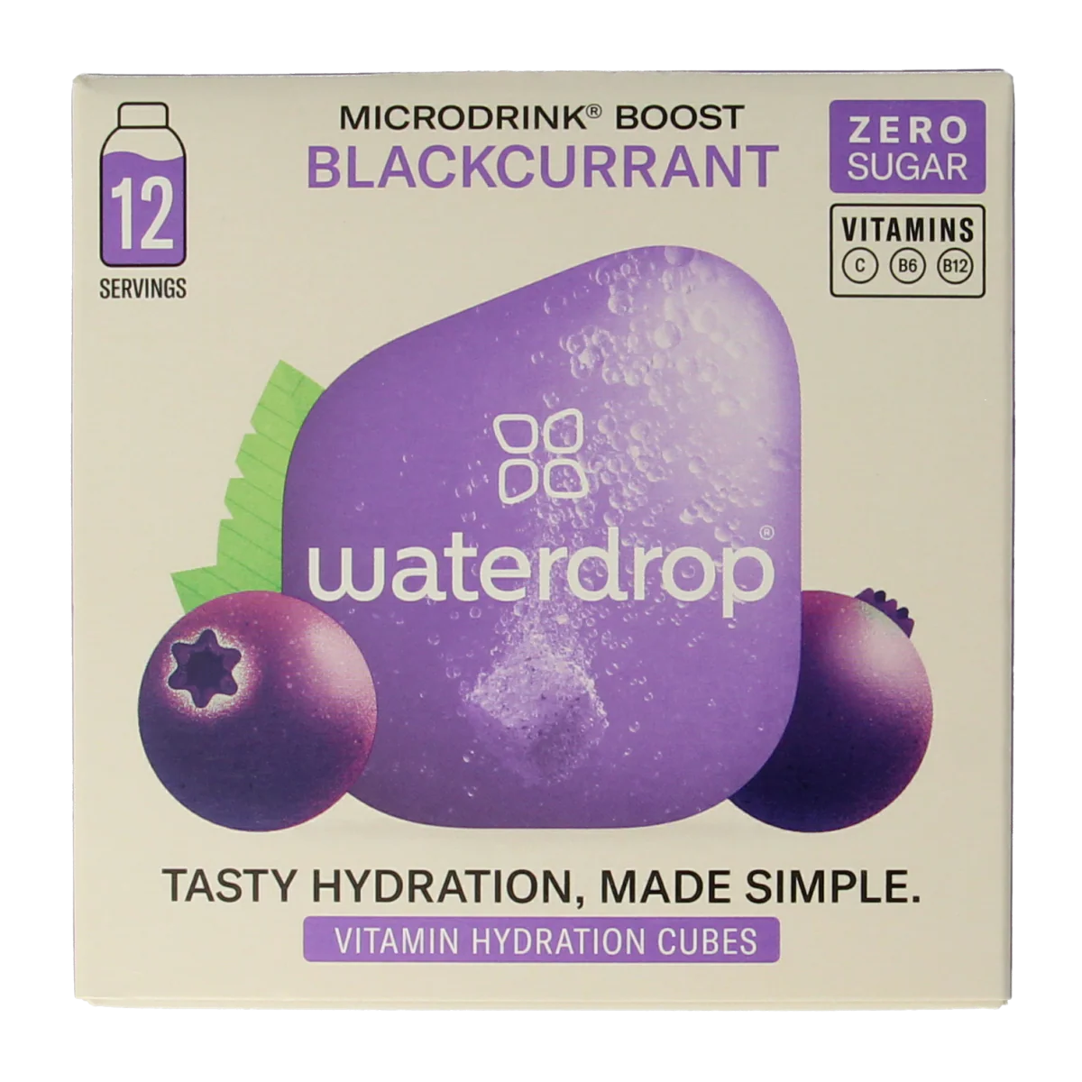 Waterdrop  Microdrink boost blackcurrant bruistabletten 12 Stuks