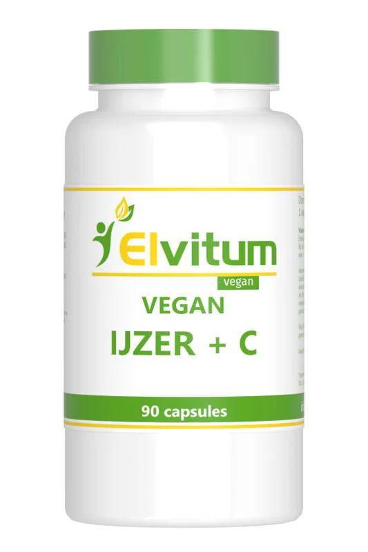 Elvitum  IJzer met vitamine C vegan 90.00 Vegetarische capsules