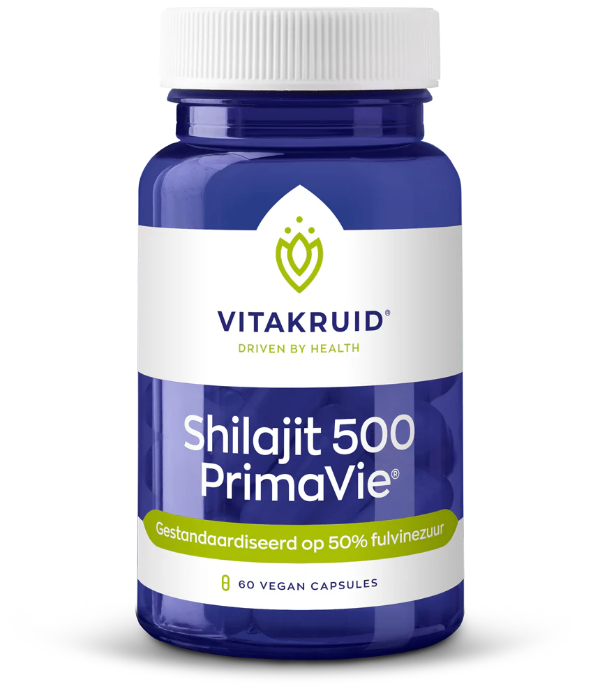 Vitakruid Shilajit 500mg PrimaVie 50% fulvinezuur 60.00 Vegetarische capsules