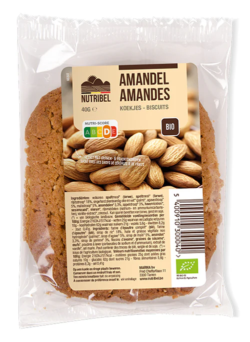 Nutribel Spelt amandelkoek bio 40.00 Gram