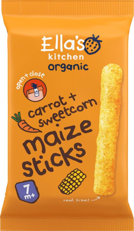 Ella’s Kitchen Maize sticks carrot sweetcorn 7+ maanden bio 16.00 Gram