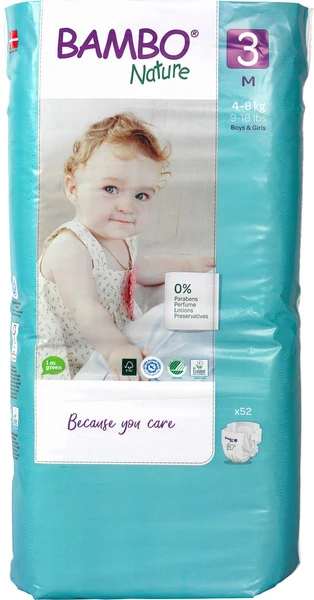 Bambo Babyluier midi 3 4-8kg 52 Stuks