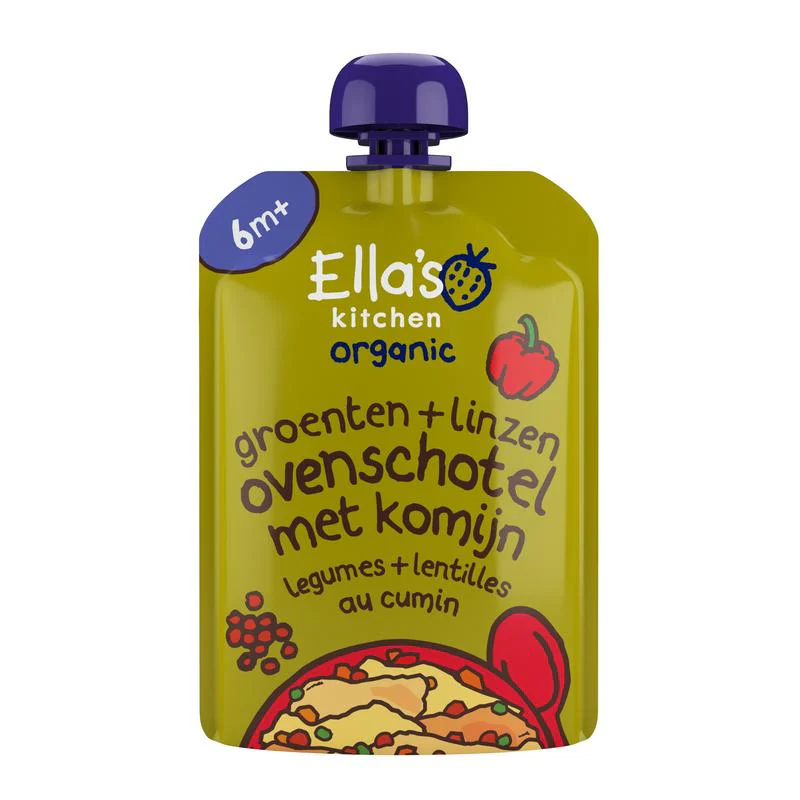 Ella’s Kitchen Groente ovenschotel linzen en komijn 6+ mnd bio 130.00 Gram