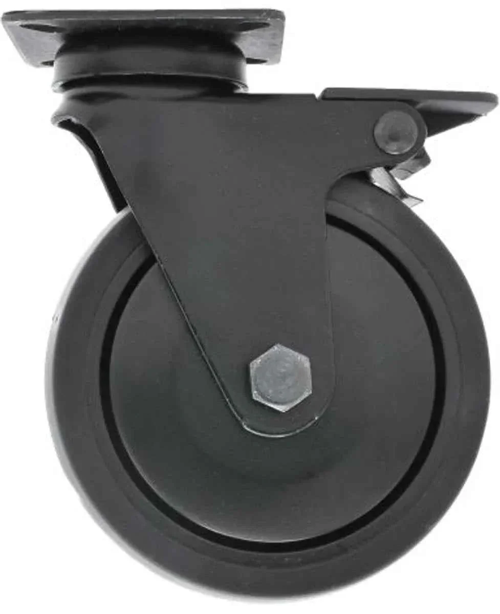 MacLean Zwenkwiel met Rem – Zwart – Rubber – Ø100mm – Draagvermogen 70KG