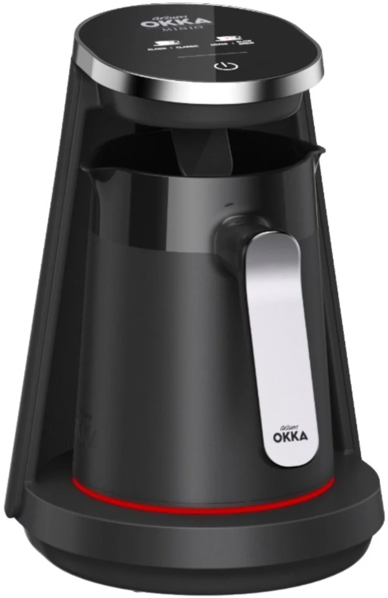 Arzum OKKA New Minio Jet 2 – Turks Koffiezetapparaat – Zwart/Chroom – Dubbelzijdige Koffiepot – 1-4 kopjes – 400W