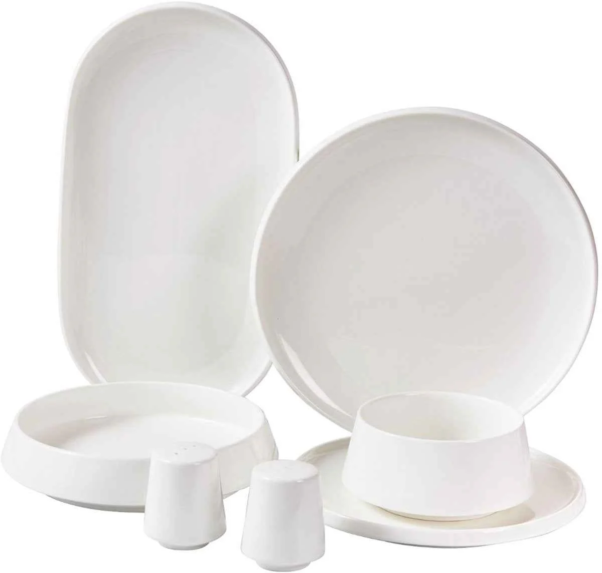 Bricard Bellon – Porseleinen Serviesset Set – Dinner Set – 27-delig – 6-Persoons – Wit/Reliëf