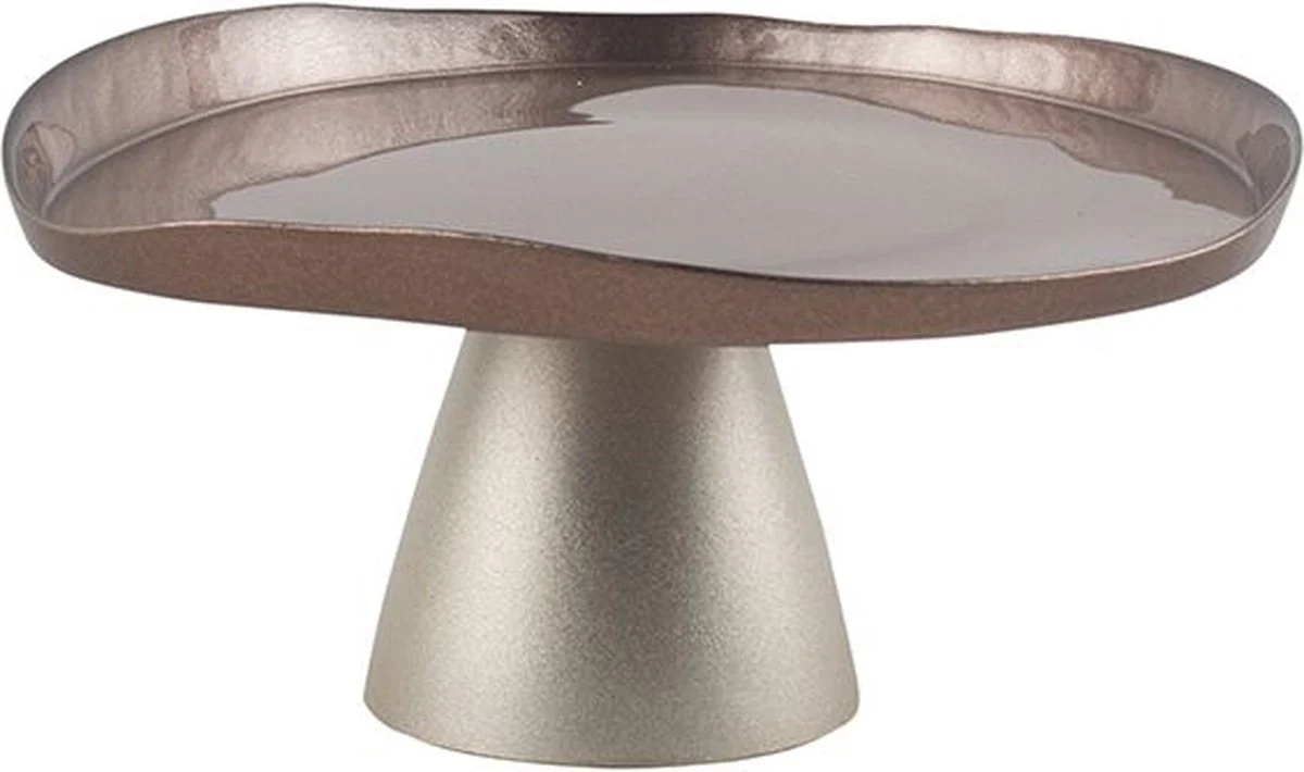 Bricard Bodrum Patisseriebord op Voet – 21cm – Taupe/Champagne – Taartplateau