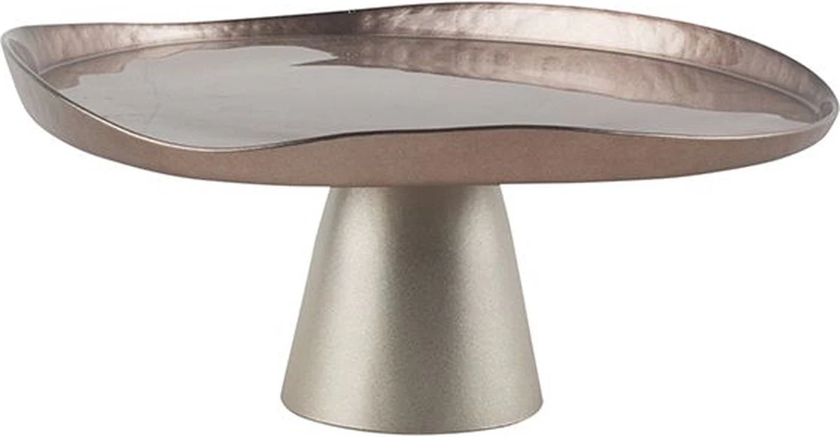 Bricard Bodrum Patisseriebord op Voet – 32cm – Taupe/Champagne – Taartplateau