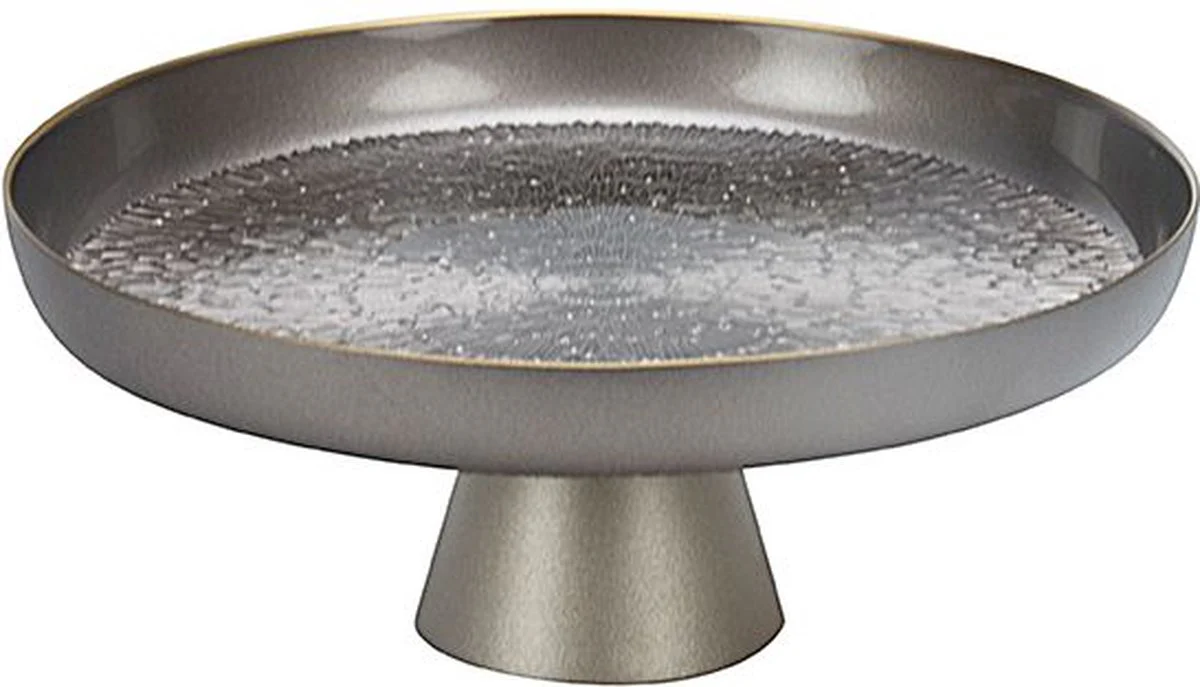 Bricard Duomo Patisseriebord op Voet – 35cm – Taupe/Goud – Taartplateau