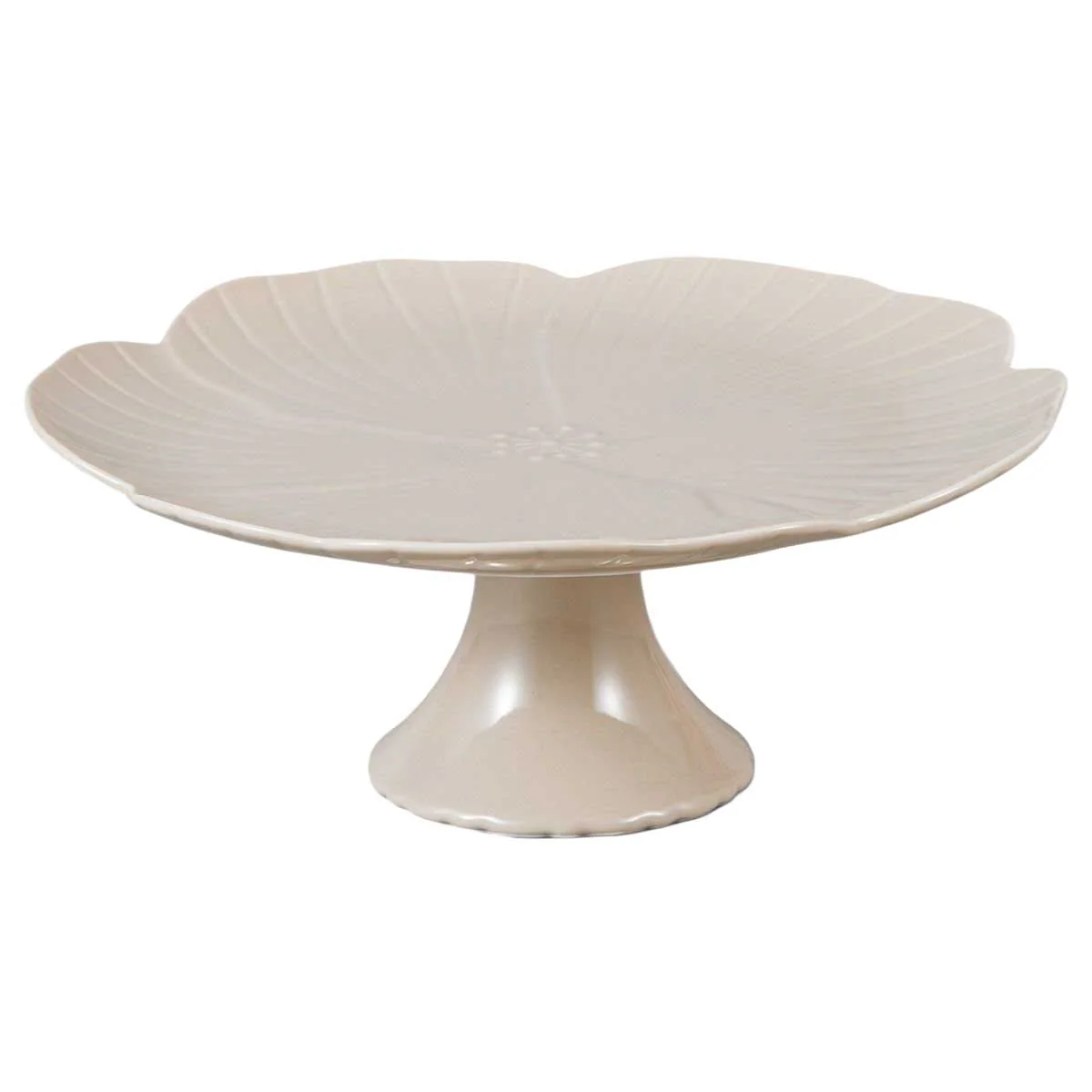 Bricard Florange Patisseriebord op Voet – Ø27cm – Taupe – Porselein – Taartplateau