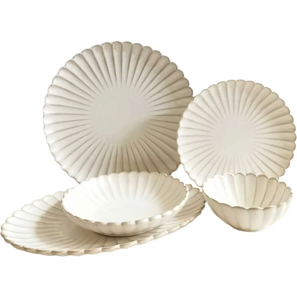 Bricard Paris – Porseleinen Serviesset – Dinner Set – 25-delig – 6-Persoons – Beige