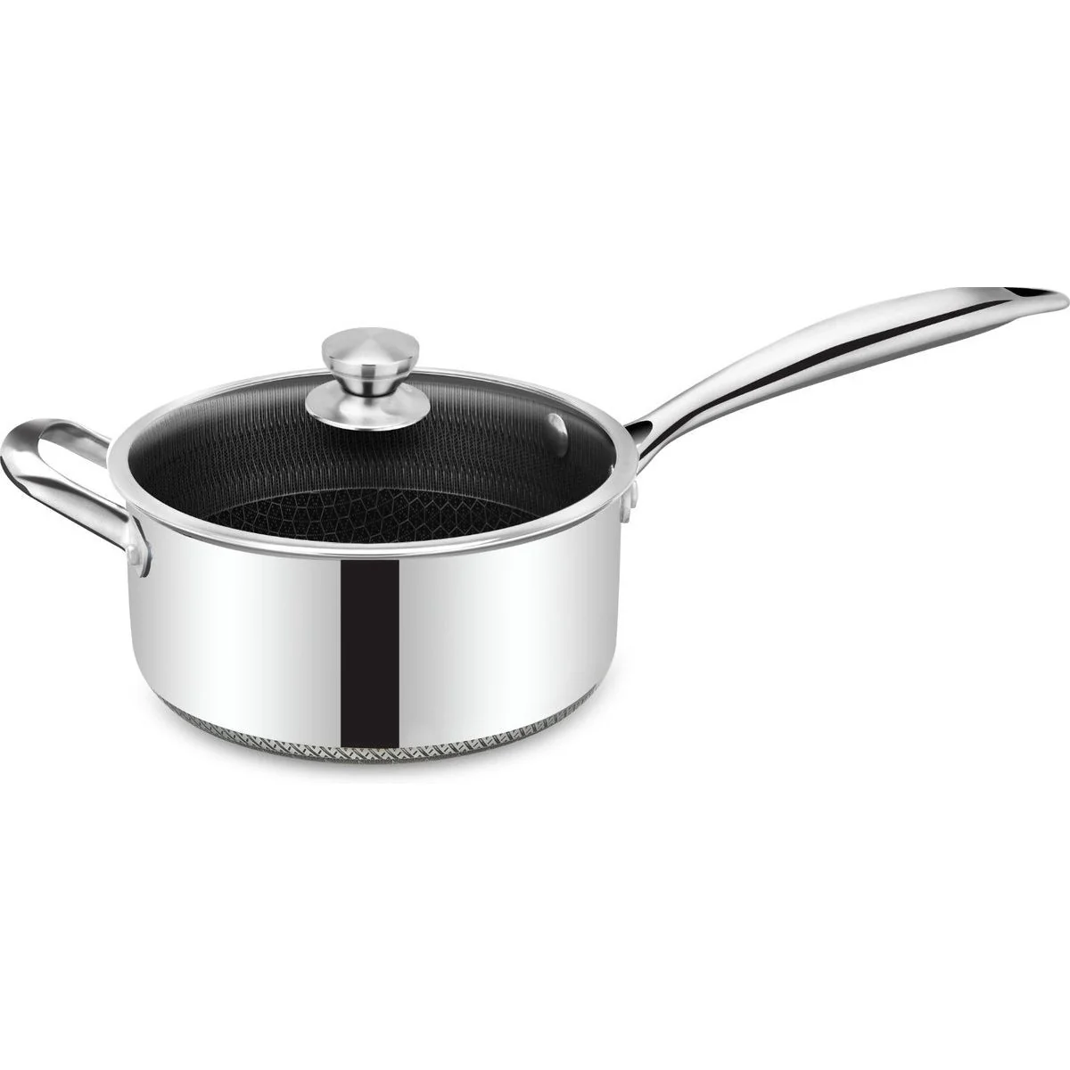 Cheffinger Sauspan met Deksel – 24cm – RVS – Honingraat – Inductie