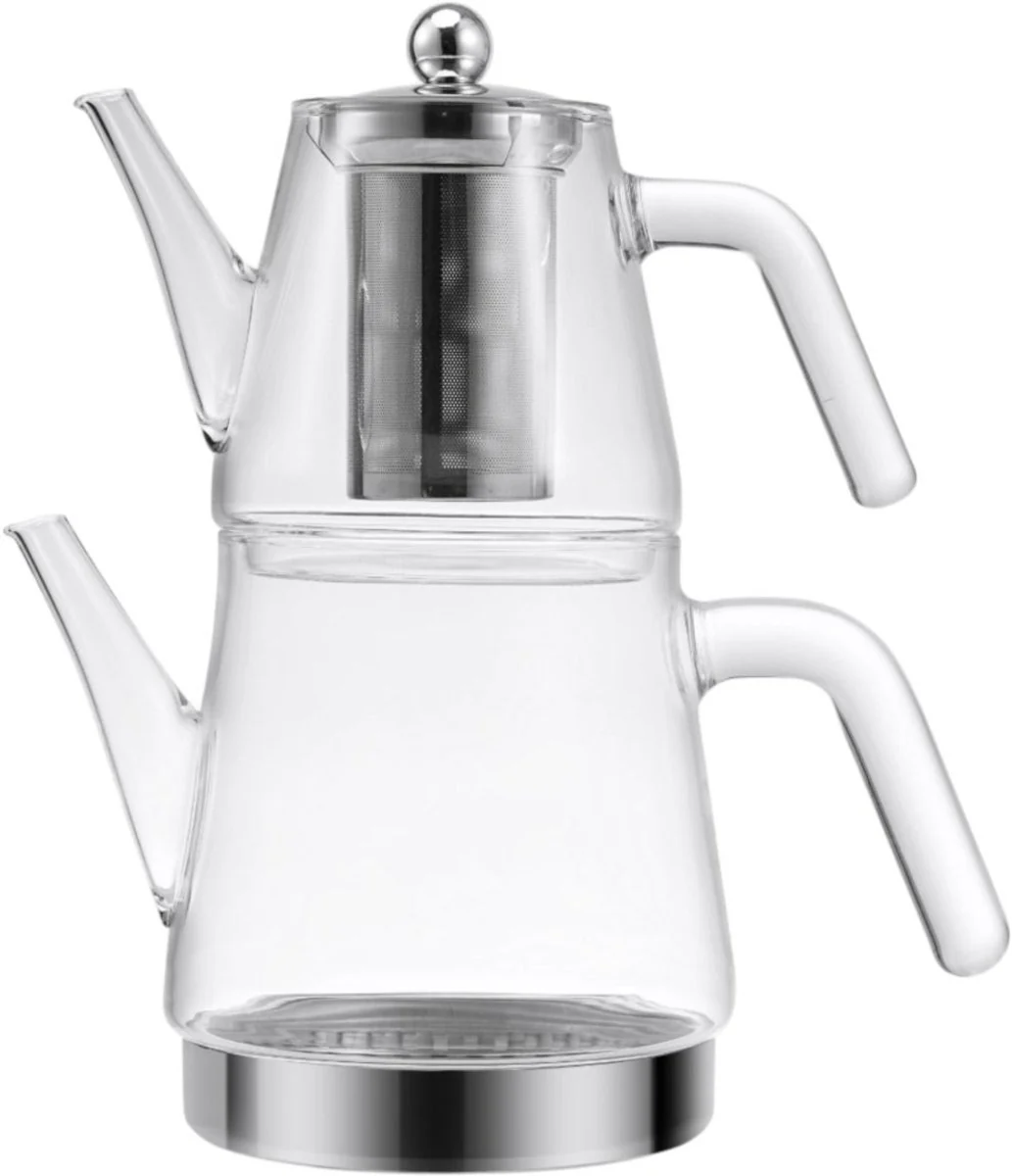 Ferveo Nora – Glazen Theepot Set – 0,7/1,8L – Inductie – Turkse Theepot