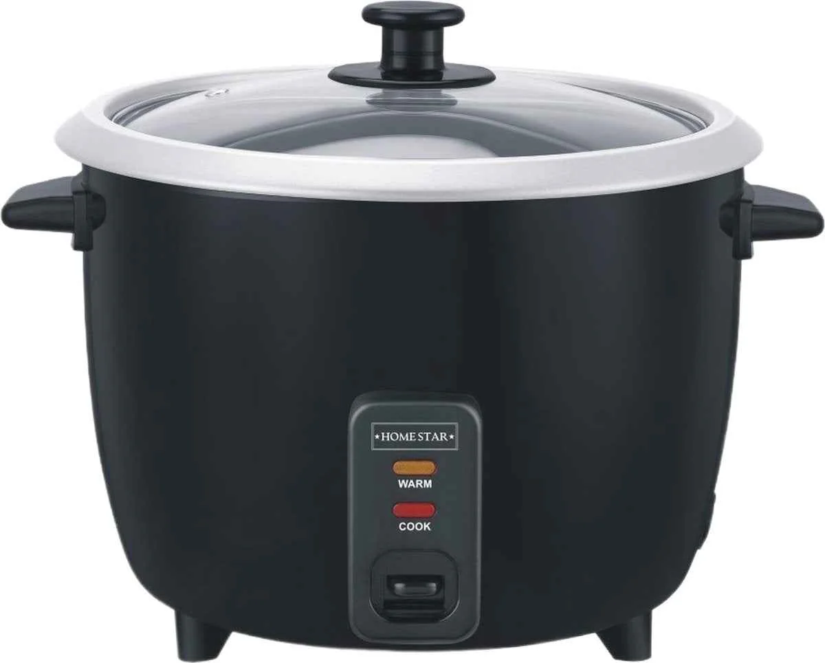HomeStar Rijstkoker – 2.8 Liter – Uitneembare Binnenpan en Warmhoudfunctie – Zwart