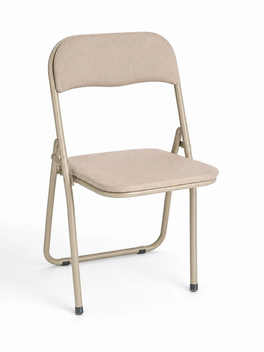 Kadirelli Klapstoel – Beige – Set van 2 – Klapstoelen – Opvouwbare Stoelen met Bekleding