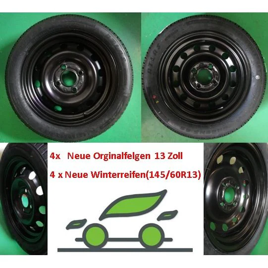 Set van 4 nieuwe originele velgen + 4 nieuwe all-seasonbanden 13 inch, Aixam/Microcar