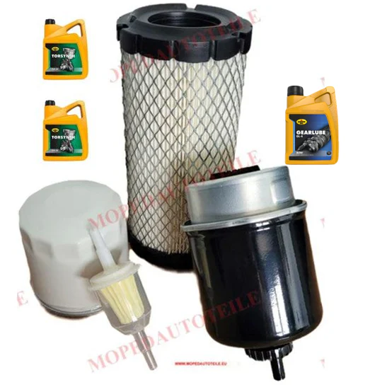 Onderhoudspakket + 2L Motorolie(5W30)+ 1L Versnellingsolie(80W90), Lombardini 442/492/480 DCI Oliefilter Luchtfilter Dieselfilter(2x)