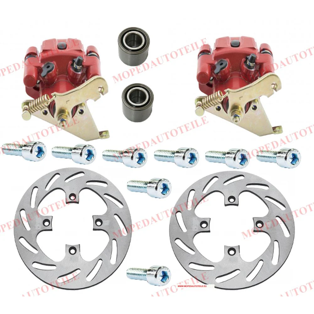 Achterste remset, Ligier(JS50/JS60/IXO) Microcar(M8/MGO 1/2/3/4),Remklauw+Wiellager+Remschijf+Schroeven