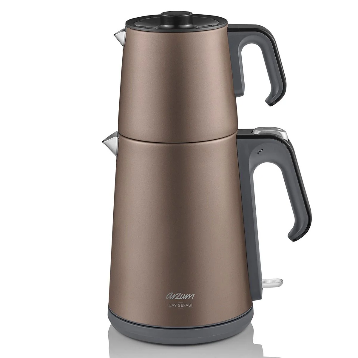 Arzum Cay Sefasi AR3080 Earth – Elektrische Theepot – Inox – 1.8L + 1.2L – Led-indicator – 360° Basis – 1650W
