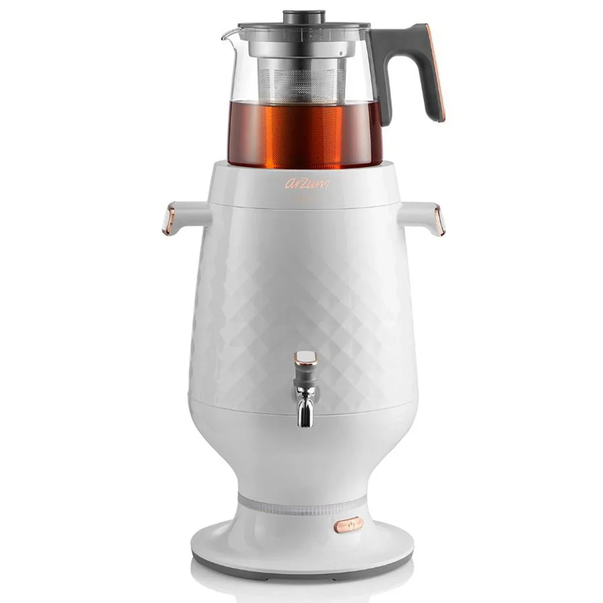 Arzum Ehlikeyf Samovar – Wit – Turkse Theemachine – 3.5 + 1.2 liter – Led-indicator – 2200W – Semaver