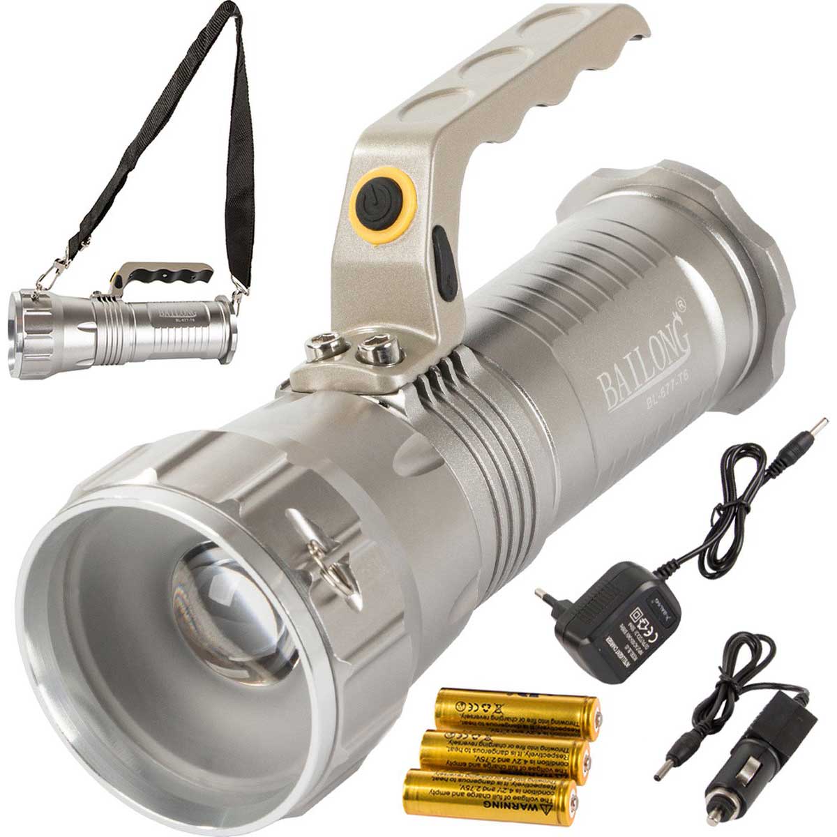 BAILONG Militaire Zaklamp – Zoeklamp – CREE XM-L T6 LED – Met Zoomfunctie