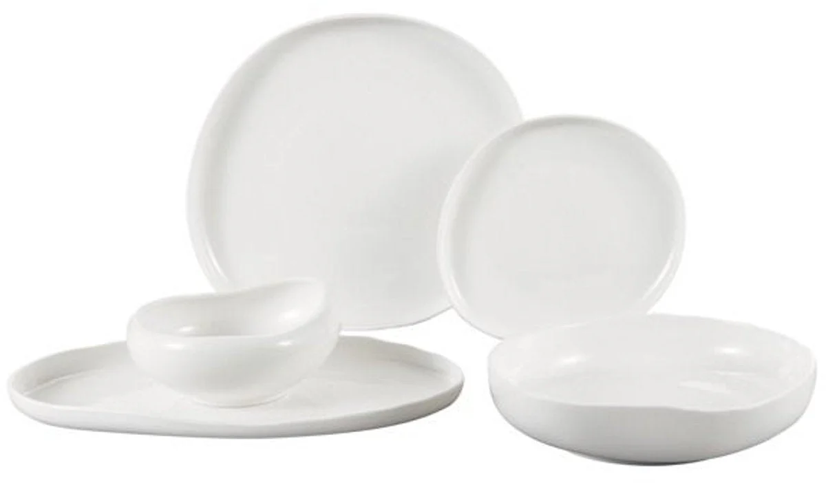 Bricard Barles – Porseleinen Serviesset Set – Dinner Set – 25-delig – 6-Persoons – Wit