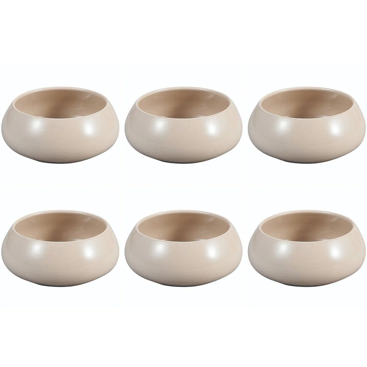 Bricard Bondy Kommen Set – 6-delig – Taupe – Ø8,6x4cm